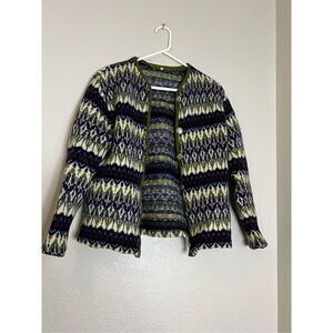 Salzburg wool Nordic isle cardigan sweater 40 L